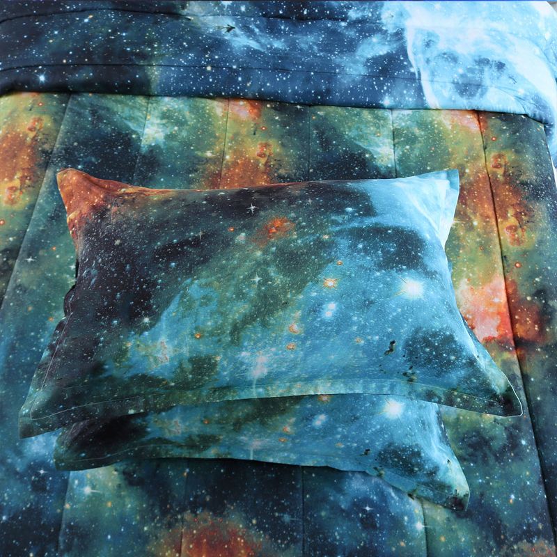 PiccoCasa Polyester Twin Galaxies All-season Reversible Comforter & Pillowcase Sets 3 Pcs, 4 of 8
