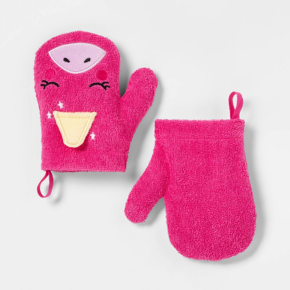 2pc Unicorn Bath Mitts Pink - Pillowfort was $10.99 now $7.69 (30.0% off)