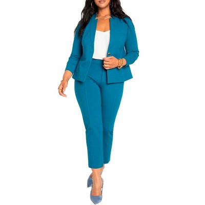Eloquii Women's Plus Size 9-to-5 Stretch Work Pant - 32, Blue : Target