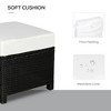 Resenkos Outdoor Footstool Footrest,20" Patio Wicker Ottoman, Multipurpose Outdoor PE Rattan Footrest, Black, Cream White - 4 of 4