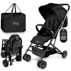 Jovial Portable Folding Baby Stroller - Compact, Lightweight Design with Reclining Seat, Storage Basket & Travel Bag (Black) - 1 of 4