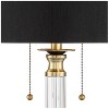 Vienna Full Spectrum Stephan Traditional Column Table Lamp 30" Tall Crystal Antique Brass with Table Top Dimmer Black Drum Shade for Bedroom Bedside - 3 of 4
