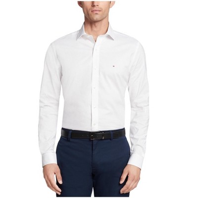 Tommy Hilfiger Mens Regular Fit Stretch Performance Button Down Dress Shirt