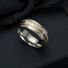 Glow in the Dark Bats Steel Wedding Band Ring Men Women Ginger Lyne Collection - 4 of 4