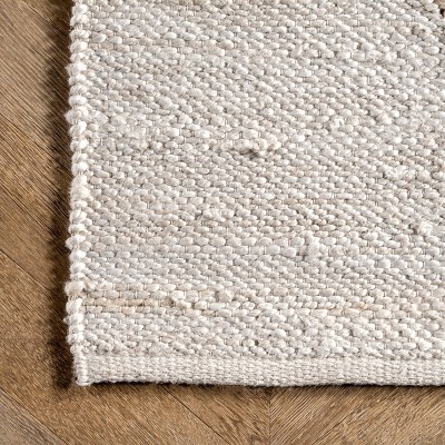 Ivory Cotton-Jute Blend Handwoven 8'x10' Area Rug