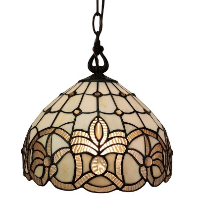 Amora Lighting Tiffany Style Floral Hanging Lamp 12" Tall