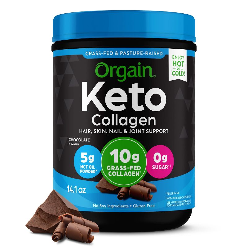 Orgain Keto Collagen Protein Powder - Chocolate - 14.08oz, 1 of 10