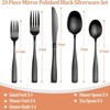 BRINJOY 20-Piece Black Stainless Steel Silverware Set - Square Cutlery Set for 4, Dishwasher Safe - 2 of 4