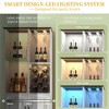 58" Kitchen Pantry Cabinet with Lights, Adjustable Shelves and Open Storage - 4 of 4