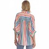 Women's Multi Striped Button Down Top - entro L - 3 of 4