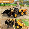 3 in 1 Kids Ride On Tractor with Detachable Trailer, 12V Electric Bulldozer with Shovel Bucket - 2 of 4