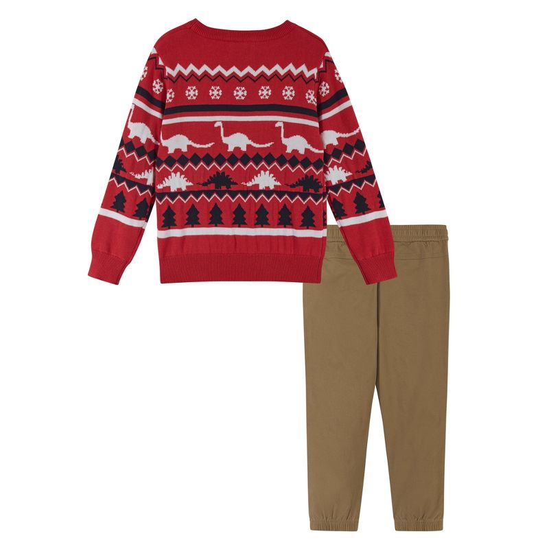 Andy & Evan  Toddler  Boys Jacquard Holiday Sweater And Jogger Set, 2 of 6