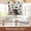 Dinosaurs Throw Pillow Covers - Fauna Dinosaur Pillow Case Tyrannosaurus Brachiosaurus Dino Pillowcase Square 18"x18" for Boys Room Home Decor - 2 of 4