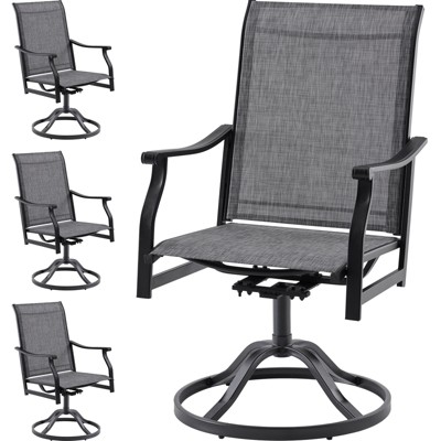 Maggift Patio Seating Sets, Outdoor Dining Chairs Set of 4, Ergonomic Design, Durable Frame for Patio, Backyard, Balcony, Gray, 23"*21.7"*40.2"