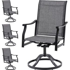 Maggift Patio Seating Sets, Outdoor Dining Chairs Set of 4, Ergonomic Design, Durable Frame for Patio, Backyard, Balcony, Gray, 23"*21.7"*40.2" - 1 of 4