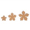 Transpac Set of 3 Natural Wood Snowflake Decor - Resin Christmas Decorative Objects for Holiday Home Decor - 2 of 3