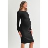 Hello Miz Women's Bodycon Long Sleeve Side Ties Maternity Nursing Friendly Dress - 2 of 4