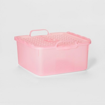 pink toy bin