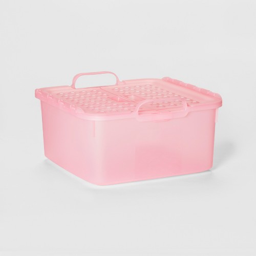 Large Striped Fabric Toy Storage Bin Pink – Pillowfort™, 15″ x 10