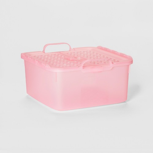 Pink Large Plastic Storage Bin