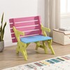 Ruvalino Seating Sets Kids Armchair Table with Two Benches Multi Functional Design for Playroom, Blue and Pink, 40.6"*20.1"*18.7" - 4 of 4