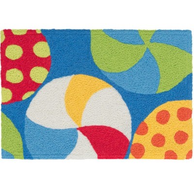 Jellybean Beach Balls Washable Doormat – 20" x 30" Colorful Indoor/Outdoor, Fun Summer Accent Mat for Porch, Patio, or Entryway