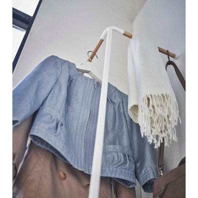 Black Steel and Wood Wall Mounted Coat Rack