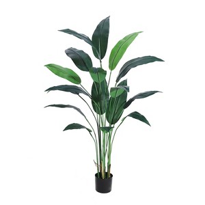 Whizmax Artificial Bird of Paradise Plant 7FT/6FT Fake Palm Tree, for Decor Faux Plants for Home Office with 20/17 Trunks Faux Leaves - 1 of 4