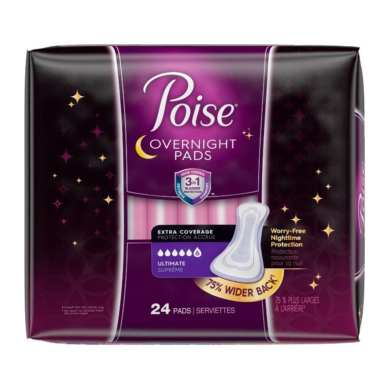 Poise Incontinence Bladder Control Pads for Women - Extra Coverage - Overnight Absorbency (8 Drop), 6 of 11