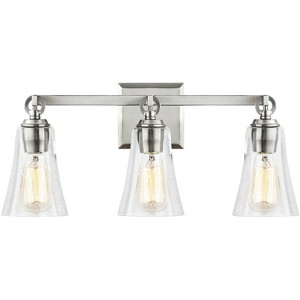 Generation Lighting Monterro 21 3/4" Satin Nickel 3-Light Bath Light - 1 of 4
