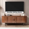 Sapphtopaz Modern TV Stand for TVs Entryway Table with Round Corner Storage Cabinet with Vertical Stripe for Living Room - 3 of 4