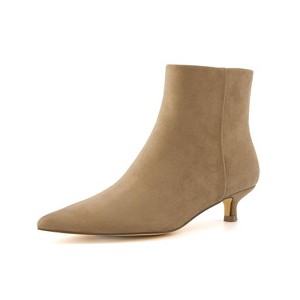 CUSHIONAIRE Women's Barbi Kitten Heel Bootie – Soft Vegan Leather, Memory Foam, Wide Widths, and Back Zipper - 1 of 4