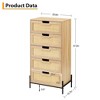 coucheta 5 Drawers Dresser for Bedroom,Rattan Chest of Dressers,Modern Dresser Chest,Rattan Dresser for Bedroom,Closet Dressers Chest of Drawer - 2 of 4