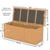 Lyngins 67 Gallon Wooden Deck Box, Weather-Resistant Outdoor Storage Box, Dual-Purpose Seat/Table, Hinged Lid with Thumb Groove, Natural Wood Finish - 2 of 4