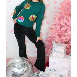Girl Sequin Ornat Cropped Sweatshirt - Paper Flower - 1 of 3