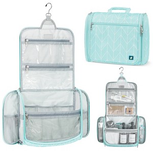 PAVILIA Large Hanging Toiletry Bag, Travel Women Men Cosmetic Organizer, Water Resistant Makeup Accessories Essentials Kit - 1 of 4