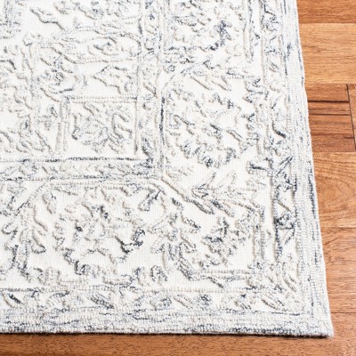 Ivory and Charcoal Hand-Tufted Wool 8' x 10' Rug