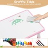 Kids Table and Chair Set - Height Adjustable for Ages 2-10, Graffiti Desktop, Non-Slip Legs - 2 of 4