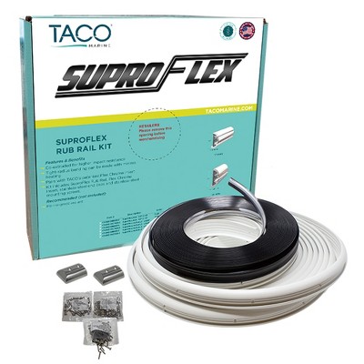 Taco Marine Suproflex Rub Rail Kit - White with Chrome Insert - 2"H X 31/32"W X 80'L - Model V119990WCM802