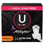 U by Kotex CleanWear AllNighter Ultra Thin Overnight Pads with Wings