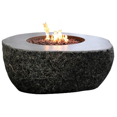 Fiery Rock 50" Outdoor Fire Pit Propane Table Backyard Patio Heater - Elementi