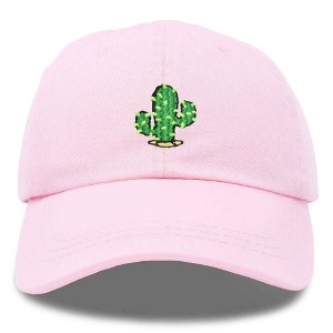 Dalix Cactus Embroidered Cap Cotton Succulent Baseball Hat Plant Adjustable Womens - 1 of 4