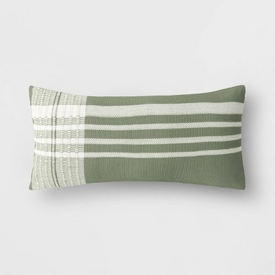 Striped Outdoor Lumbar Pillow Green - Threshold™ designed with Studio McGee™