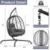 Foldable Rattan Hammock Chair,PE Rattan Hammock Chair with Cushion for Indoor Outdoor,Hanging Hammock Chair for Patio Balcony Garden-Coolbibila - 4 of 4