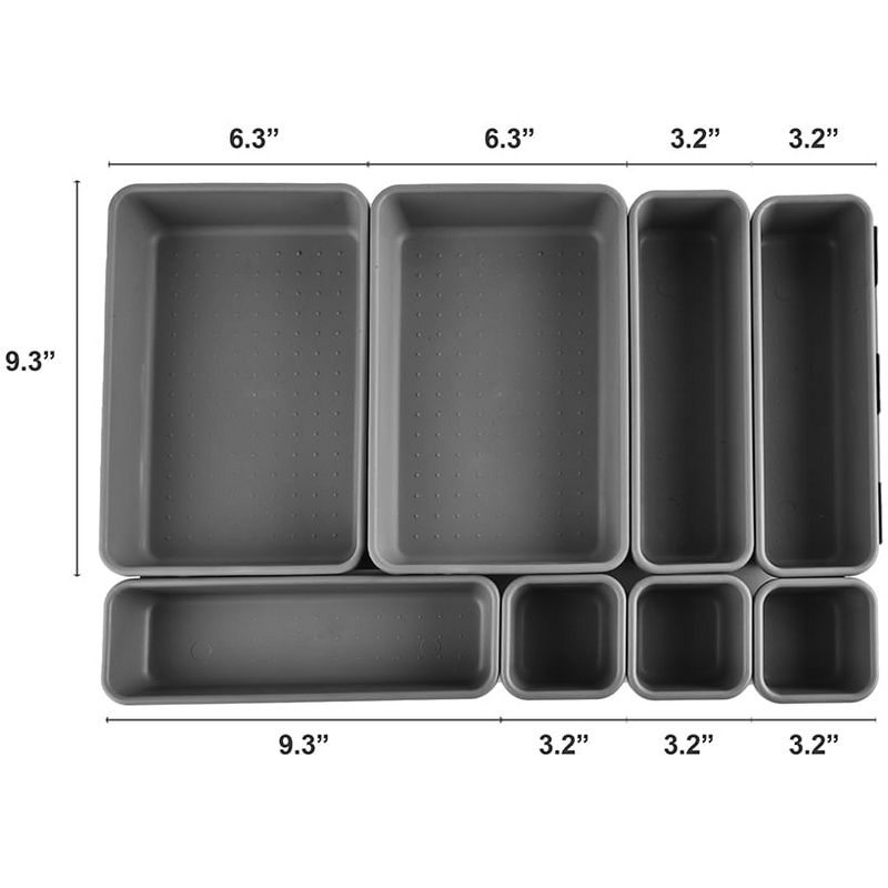 The Lakeside Collection Interlocking Drawer Organizer - Customizable Trays for Kitchen or Desk Drawer, 5 of 9
