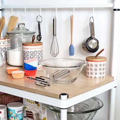 Silver Adjustable Metal Storage Utility Shelving Unit with Wood Top