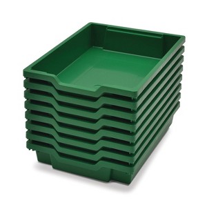 8pk 12.3" x 16.8" x 3" Shallow F1 Tray Heavy Duty School Industrial & Utility Bins Grass Green - Gratnells: Desk Organizers - 1 of 2