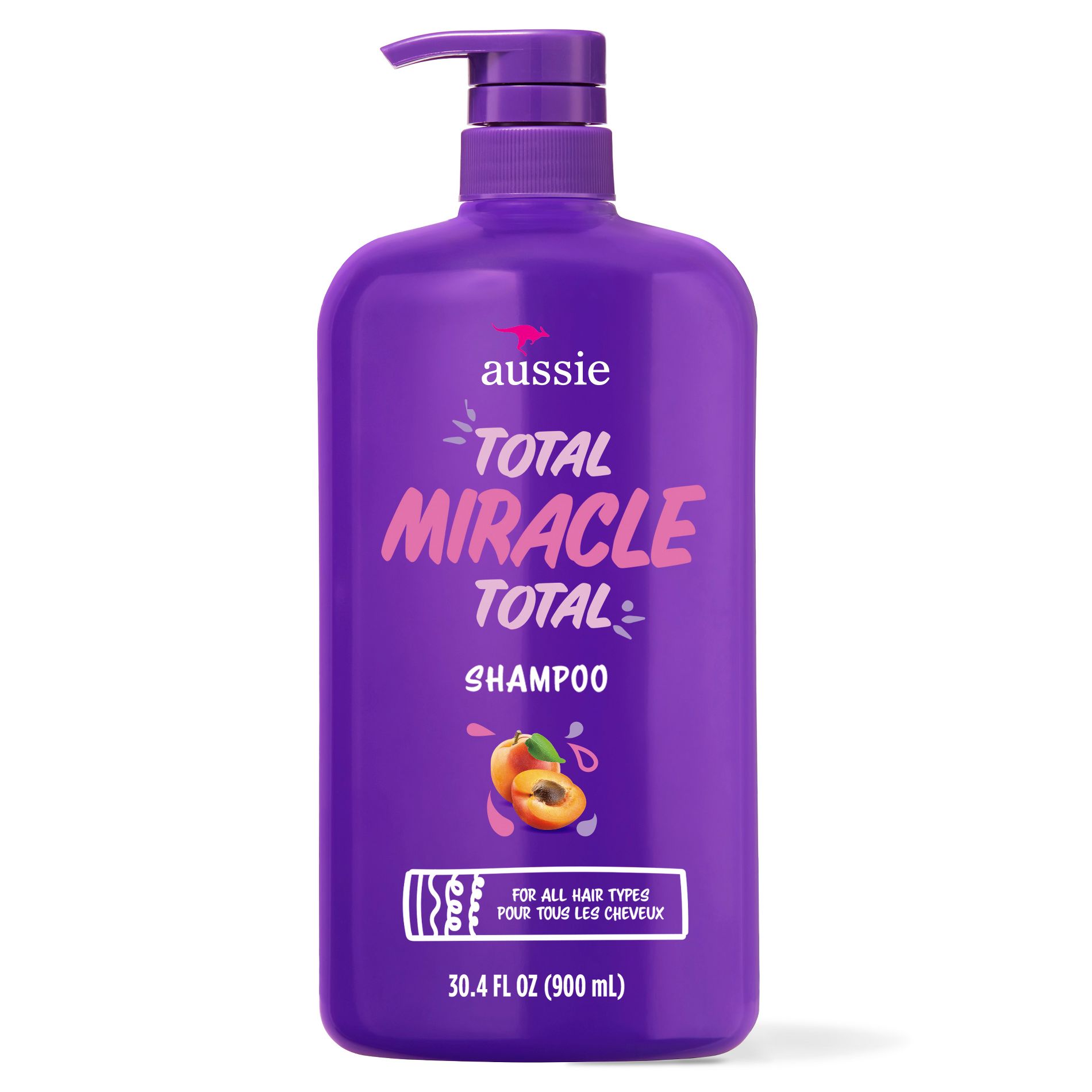 Aussie Paraben-Free Total Miracle Shampoo with Apricot & Macadamia For Damage Hair - 30.4 fl oz