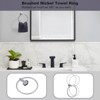 WOWOW 3 -Piece Bath Hardware Set with Mounting Hardware with Towel Ring, Toilet Paper Holder, and Towel Hook in Brushed Nickel - 2 of 4