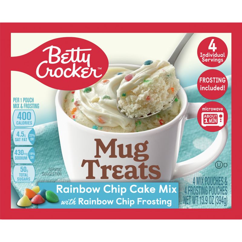 Betty Crocker Mug Treats Rainbow Chip Cake Mix - 4ct/13.9oz, 3 of 12
